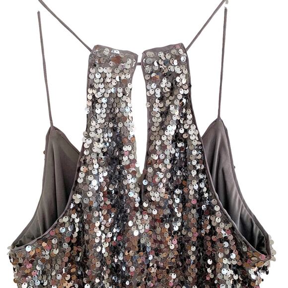 Express Grey Sequin Cami Mini Dress Small NWOT - Picture 6 of 7